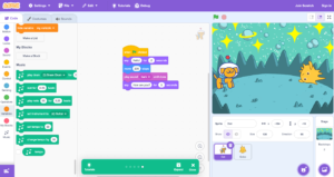 Screenshot of coding from website scratch 