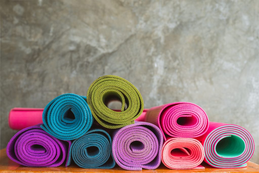 yoga, yoga mats, colorful