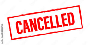 Cancelled stamp. cancelled square grunge sign. stock illustration.