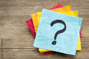question mark on sticky note