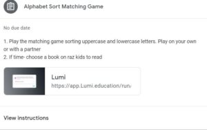 matching activity example 