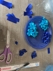 Image of flowers being made