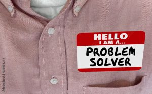 Hello Im a Problem Solver Solution FInder Name Tag 3d Illustration