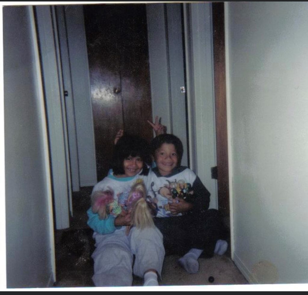 My Sister Maria and I in our first home in Canada