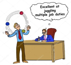 Multitasking juggling man