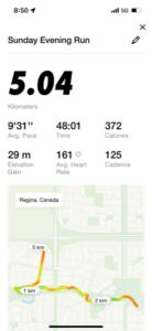 one of my running stats as a slow runner