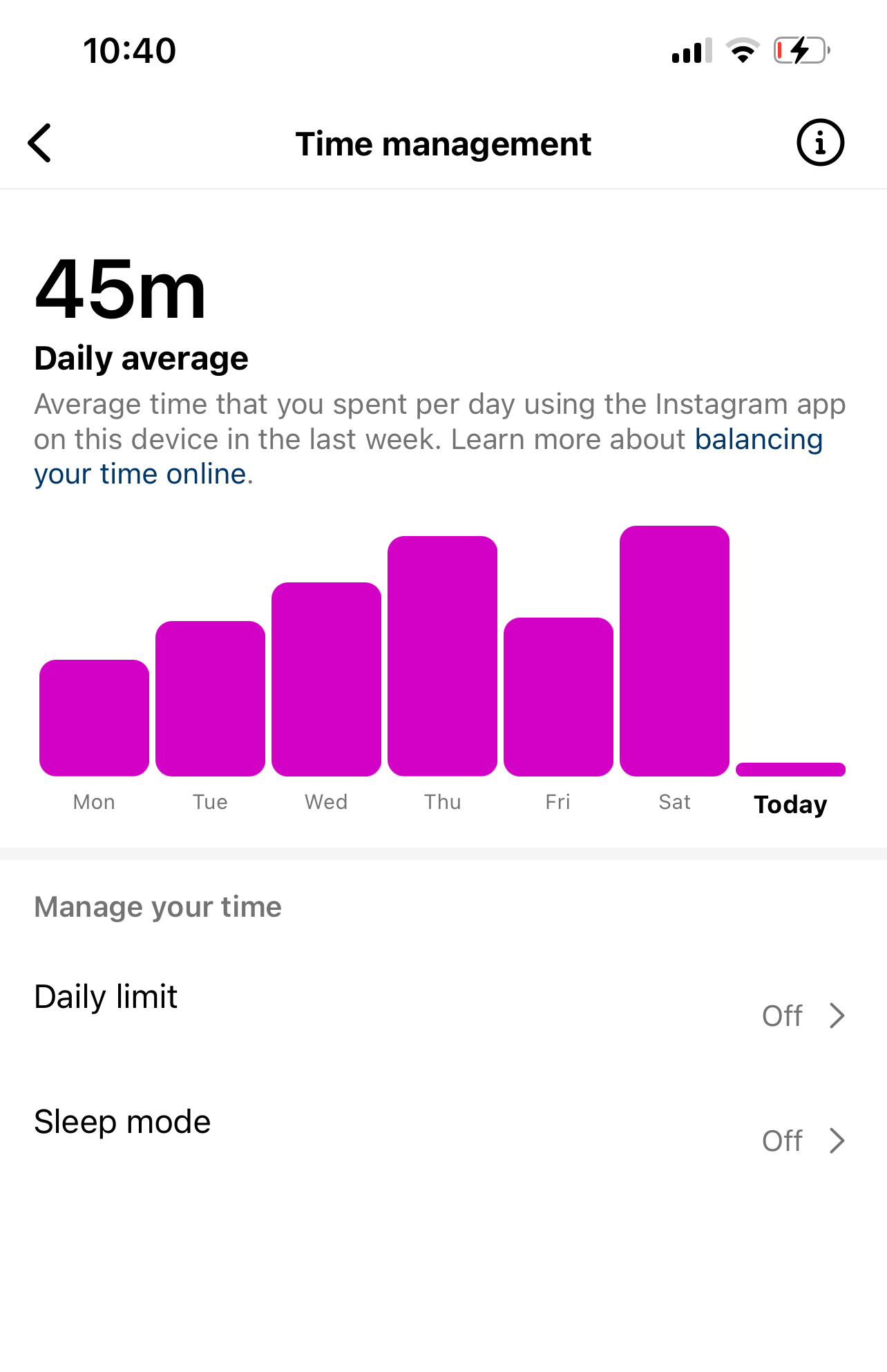 my daily activity on instagram