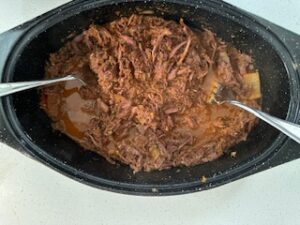 Shredded beef.