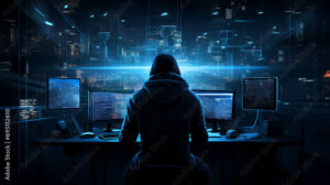 Dangerous hooded hacker breaks into government data servers and infects their system with a virus