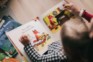 Image of a child reading a book
