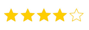 4 stars out of 5 coloured in