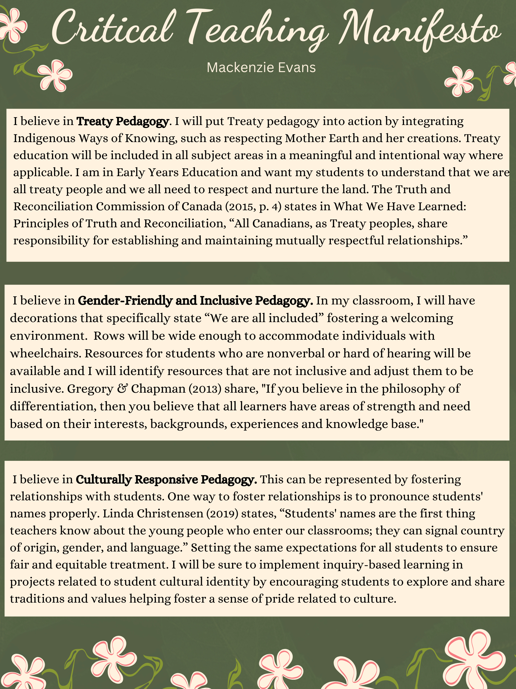 Critical Teaching Manifesto. 