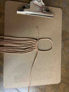 Macramé cord in a circle. 