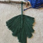 Macramé leaf not cut into shape.