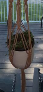 Completed Macramé plant hanger 