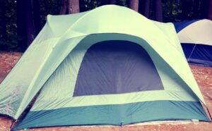 White green and black outdoor tent