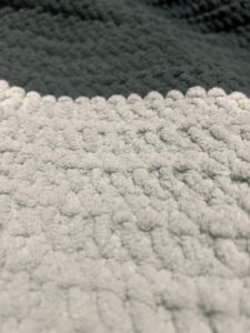 close up of the green blanket