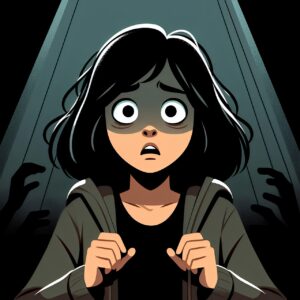 ai generated, woman, scared, fear, afraid, frightened, shocked, terrified, horrified, horror, scary