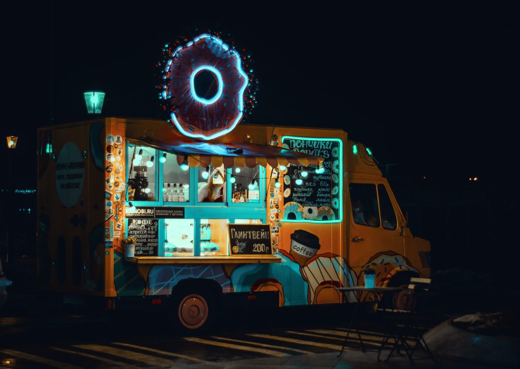 Orange food truck