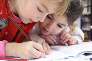 merry christmas, kids, girls, writing, pencil, drawing, notebook, study, friends, hands, childhood, joy, school, lesson, learn, draw, concentrate, friendship day