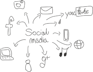 social media graphics hand drawn