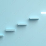 The ladder of success that sparkles. 3D Render
