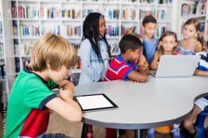 Pupils using technology