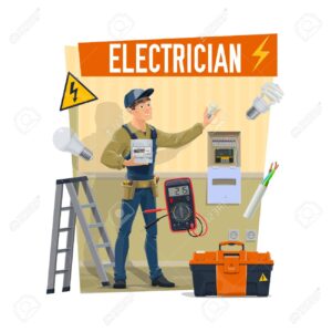 A cartoon electrician