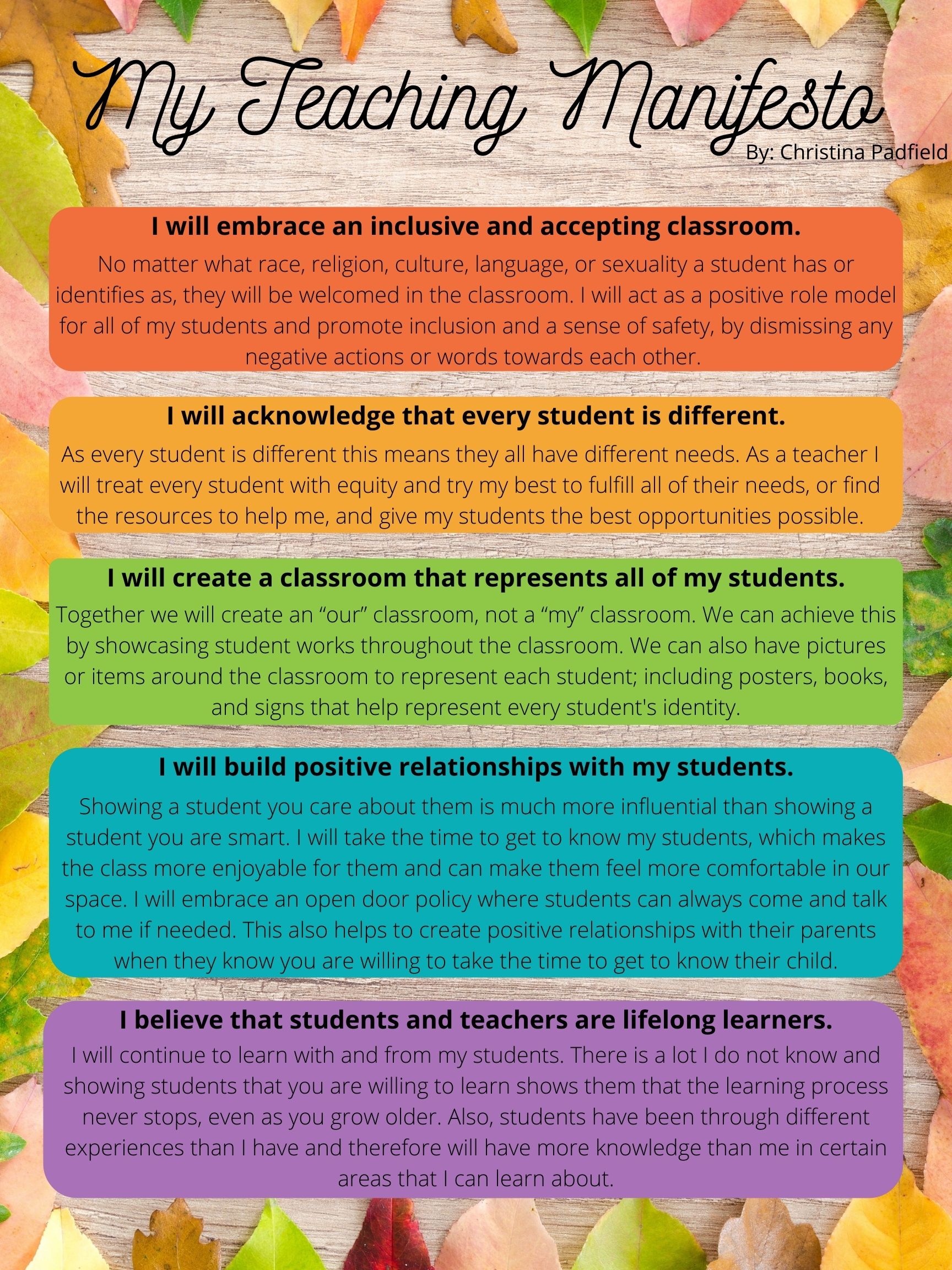 My Teaching Manifesto